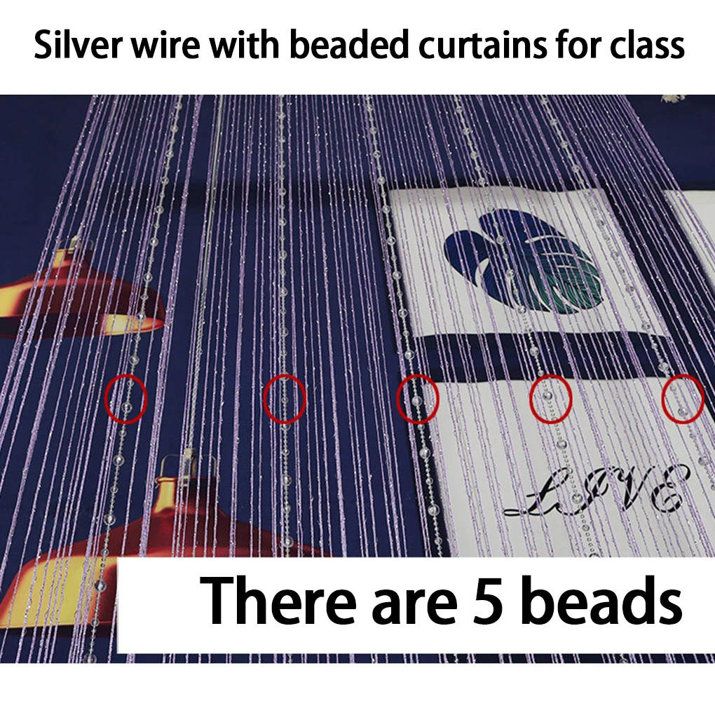 Crystal Bead Curtain - Elegant Beaded String Door Curtain with Shiny Tassels