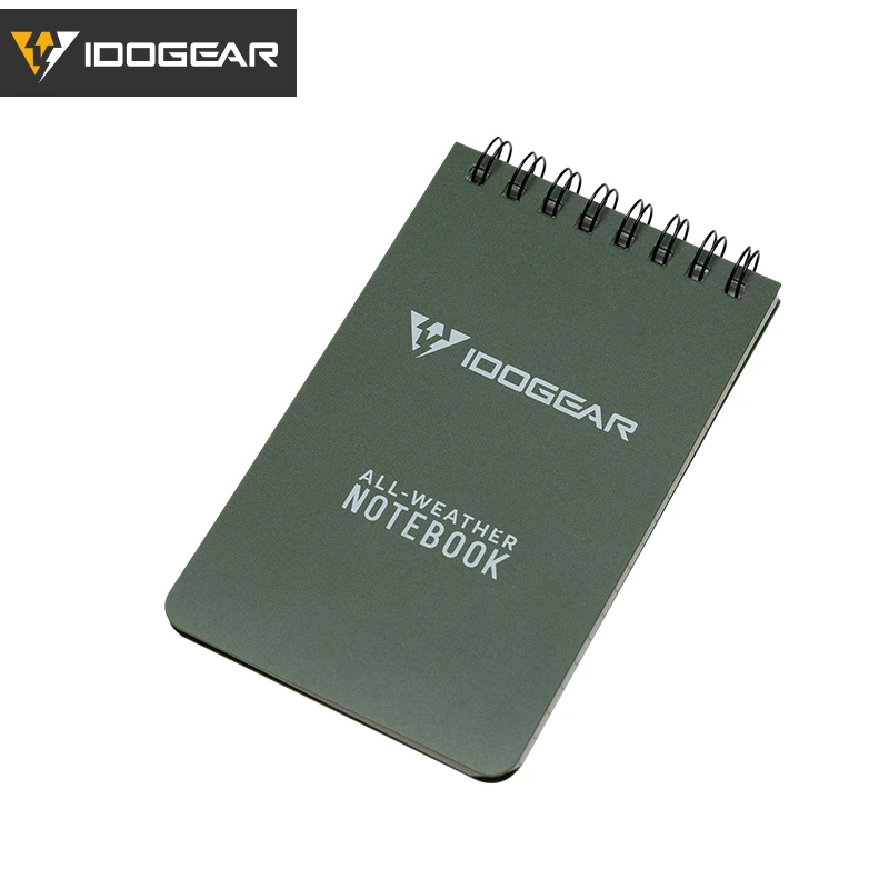 Carnet de notes tactique IDOGEAR 3x5 pouces - Bloc-notes spirale pêche observations outdoor