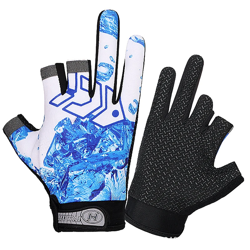 Fishing Fly Knock Lure Gloves Men And Women Three-finger Sea Fishing Breathable Sports Non-slip Gloves 1 pair