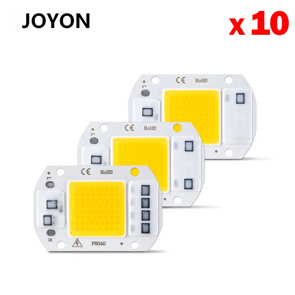 

10pcs LED Chip 220V 20W 30W 50W LED Spotlight 2000 lumen No Flicker Smart IC COB LED Light Bulb Diode Matrix DIY Flood Chip Lamp