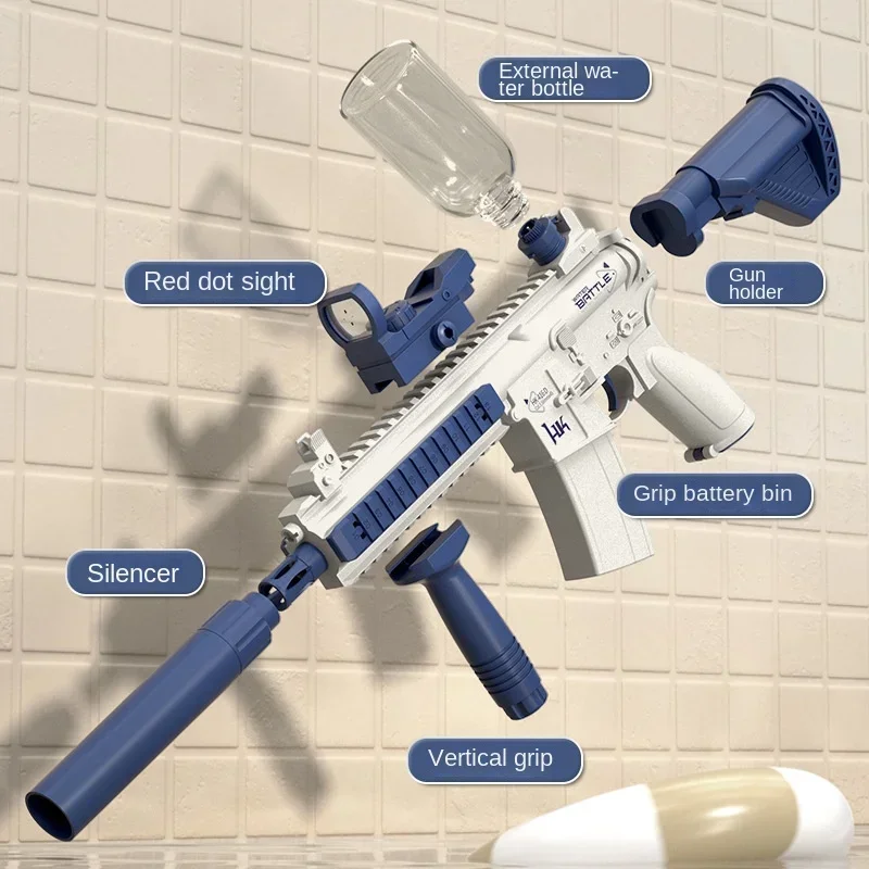 Water Gun Electric Pistol Shooting Toy M416 Full Automatic Summer Shoot Beach Outdoor Fun Toy for Children Boys Girl Adults Gift 4