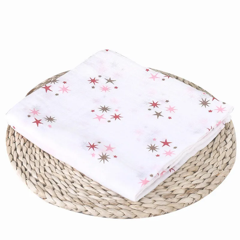 Baby Blanket Swaddle Wrap Newborn Muslin Bedding Cotton Gauze Receiving Kids Bath Towel