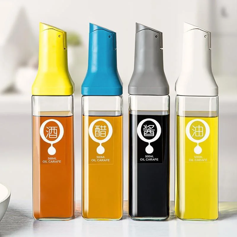 500mL Glass Olive Oil Bottle Leak Proof Kitchen Seasoning Storage Bottle seasoning bottle