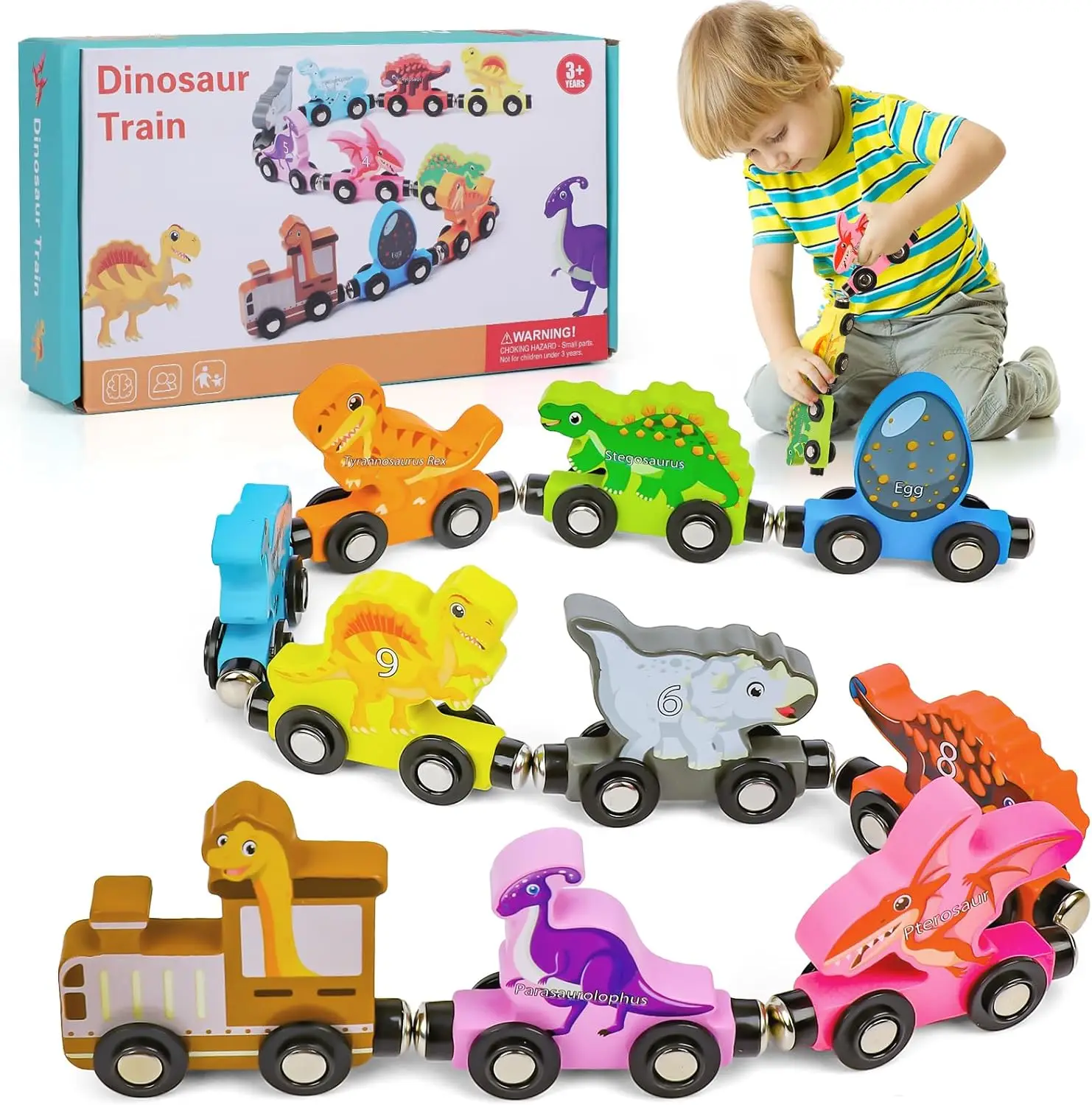 Montessori Magnetic Wooden Train Toys 5