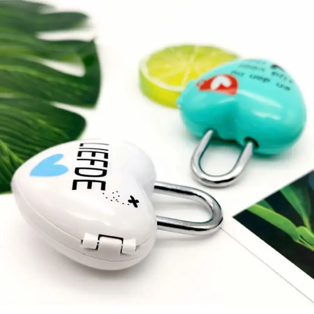 Travel Mini Dial Digits Heart Shaped Lock Code Number Password Combination Padlock Love Luggage Suitcase Metal Safety Lock