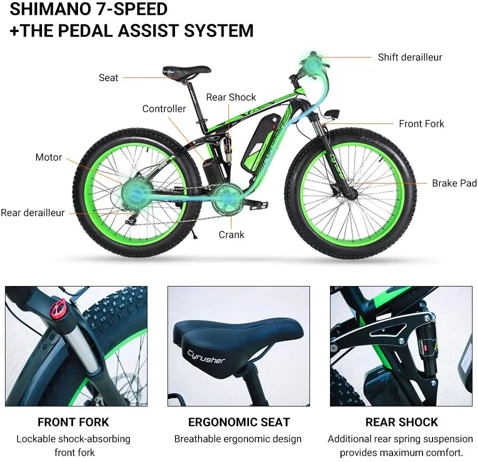 Cyrusher Electric Bicycle 750w 48v 13 