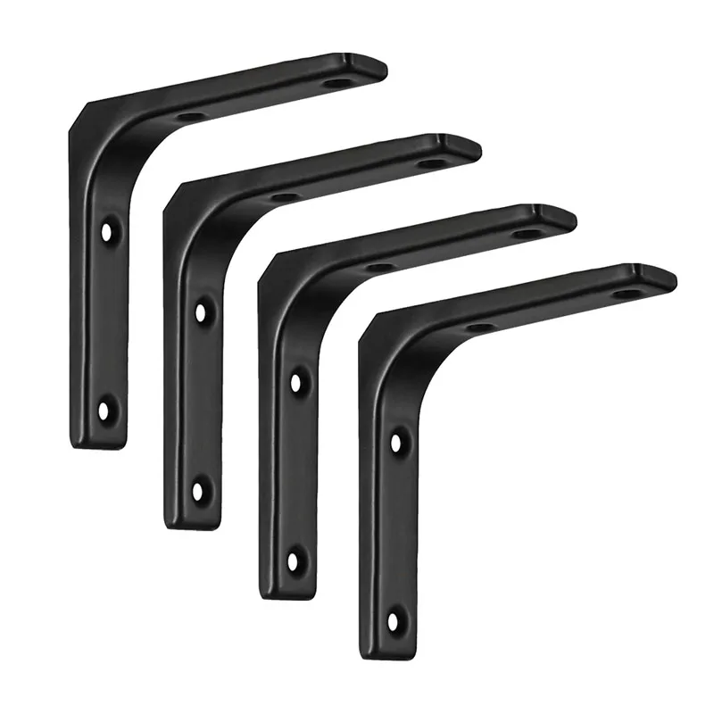Shelf Bracket L-shaped Floating Wall Shelves Stainless Steel Bore Stand Support Hardware Home