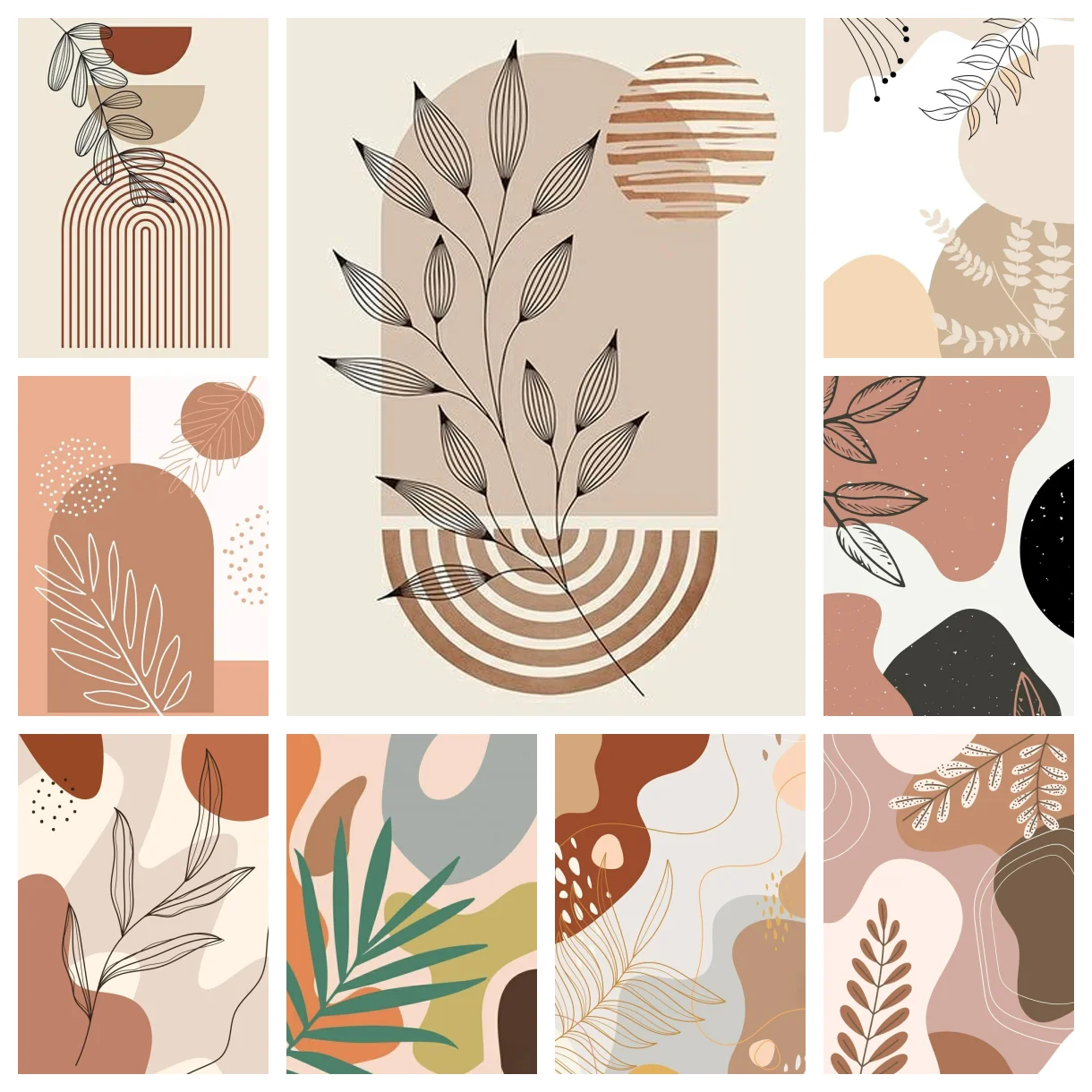 

AB Diamond Painting Abstract Geometric Leaf Lines Modern Simple Poster Wall Art Print Home Decor Diamond Embroidery Gift