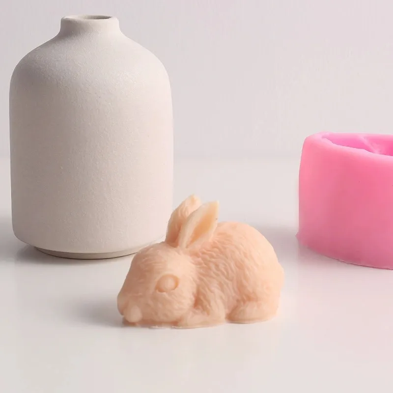 3D Animal Rabbit Silicone Mold Diy Mousse Fondant Chocolate Cake Decoration Kitchen Baking Tools Pottery Clay Soap Resin Moulds
