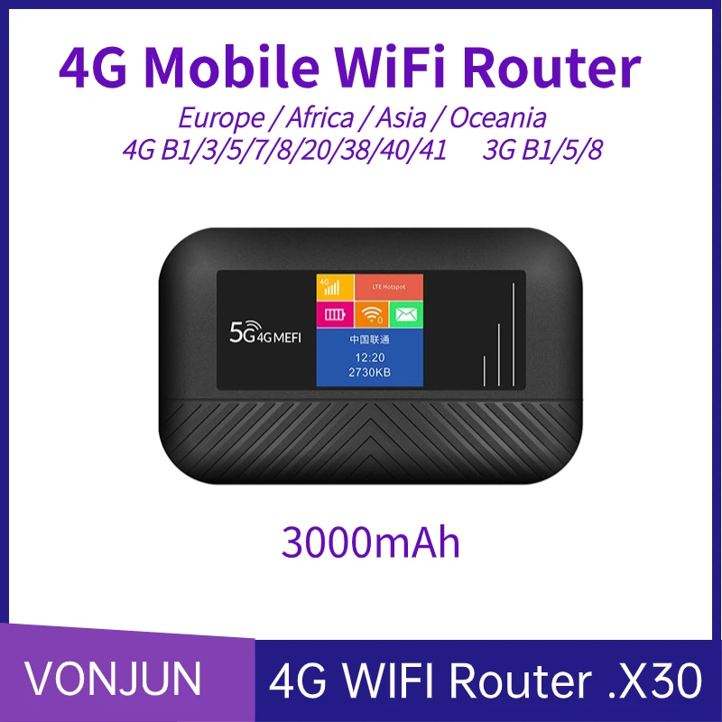 Sbloccato X30 Lte Hotspot Portatile Mobile Mifi Lcd 4G Sim Card Router Wireless Batteria 3000Mah