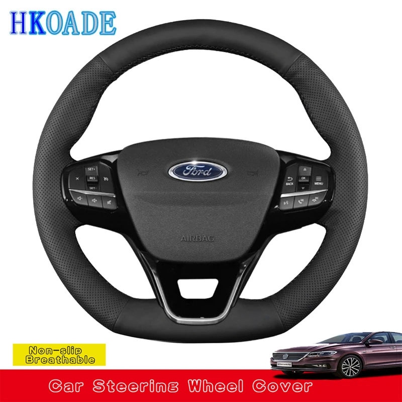 Personalizza Coprivolante Per Auto In Pelle Microfibra Fai Da Te Per Ford Focus St-Line Fiesta St Fiesta St-Line Focus St Car Interior