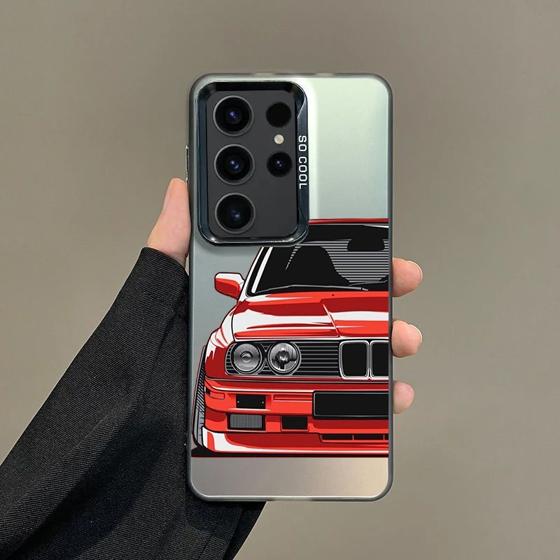 Silver IMD Cover with JDM Sports Car Art - Stylish Phone Case