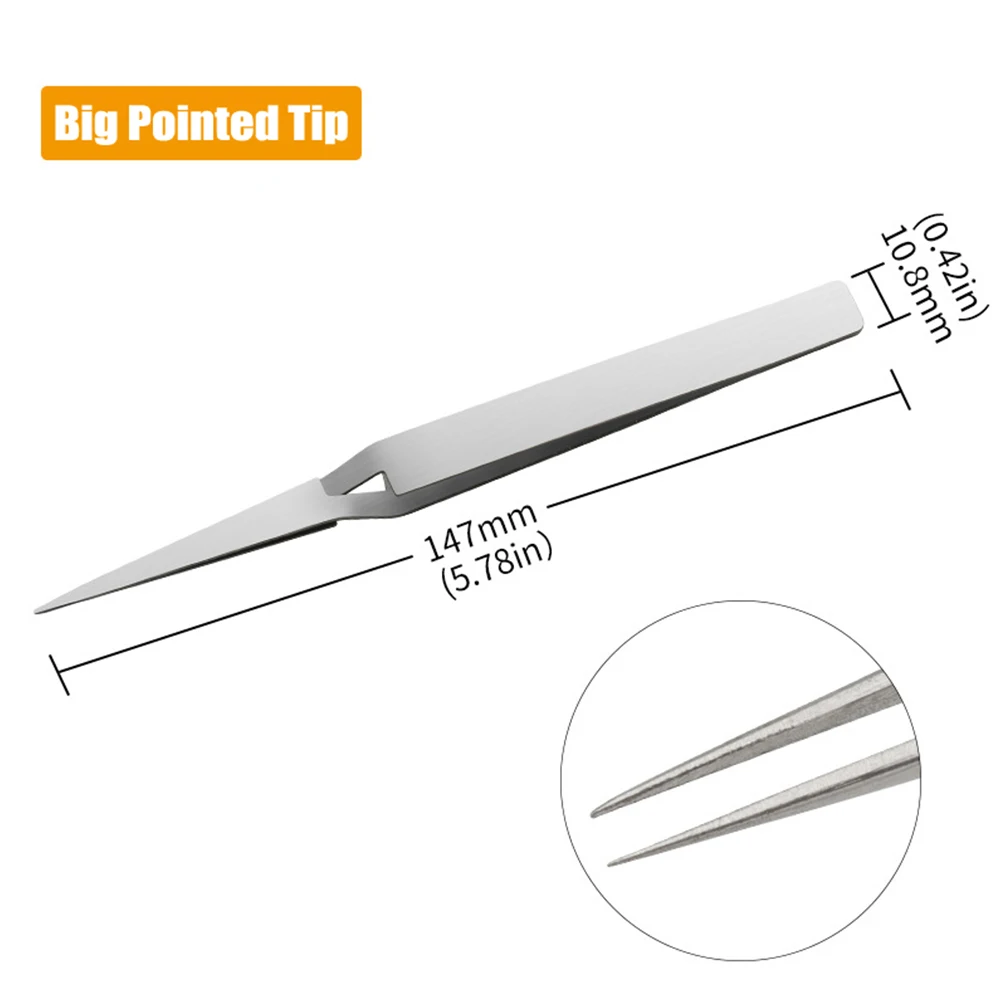 Stainless Steel Precision Tweezers Reverse Fixed Self-locking Inverse Tweezers For Integrated Circuit Maintenance