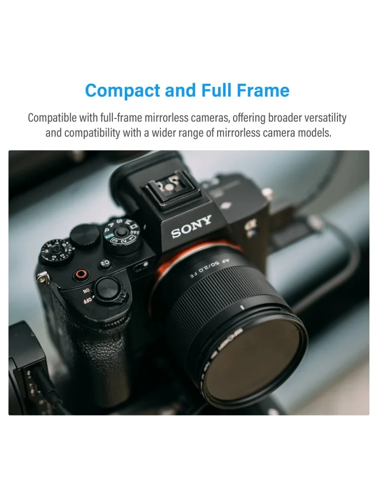 새로운 Viltrox AF 50mm F2.0 에어 풀프레임 카메라 렌즈 인물 사진 브이로그 프라임 렌즈 ( E 마운트 카메라 A7C2 ZV-E10ΩFX30 호환)