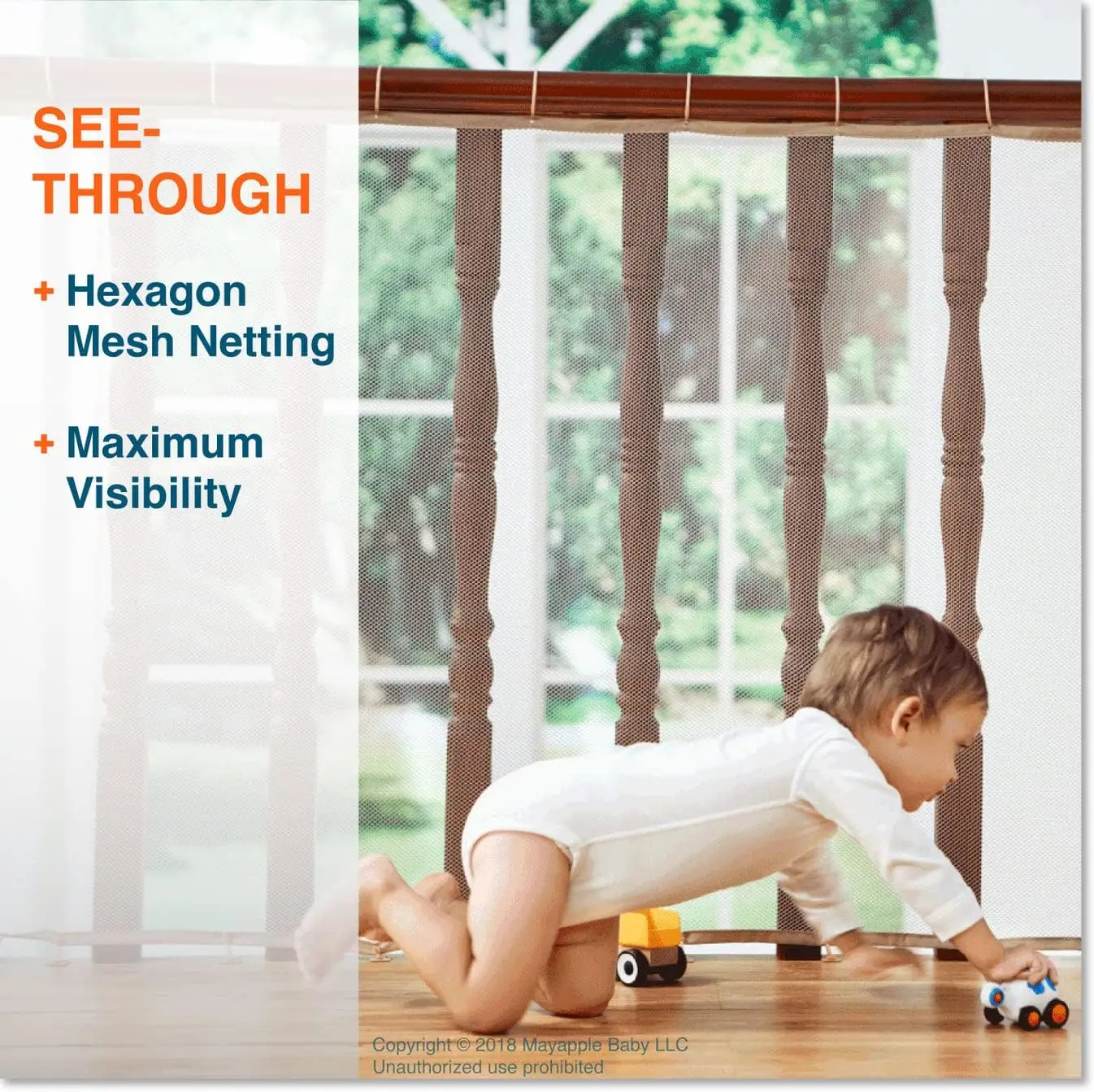 Child Safety Protective Net – Durable Fine Mesh Stair & Balcony Banister Safety Guard for Kids 6