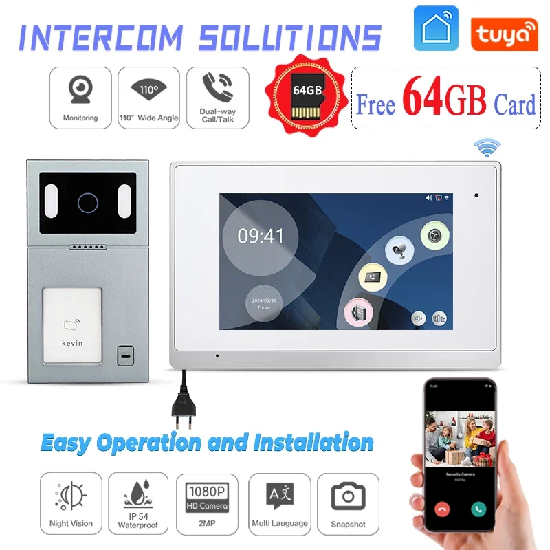 

New Arrival TUYA Wired Video Door Intercom Manufacturers Ip Video Intercom Indoor Station Wired Intercom System With Door Video