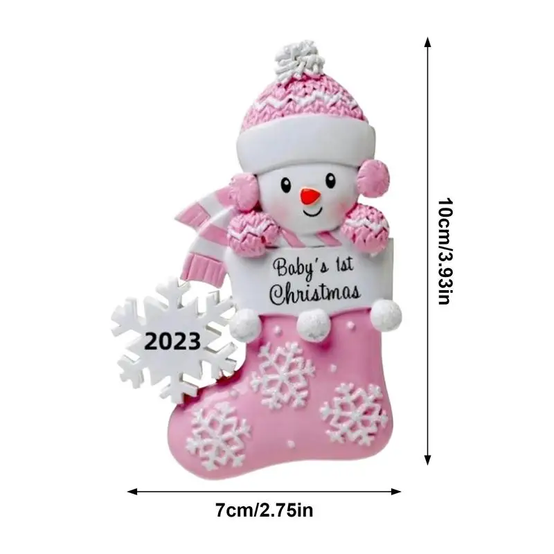 Babies First Christmas Ornament 2023 Snowman In Socks First Christmas Ornament Adorable Acrylic First Christmas Ornament 2023