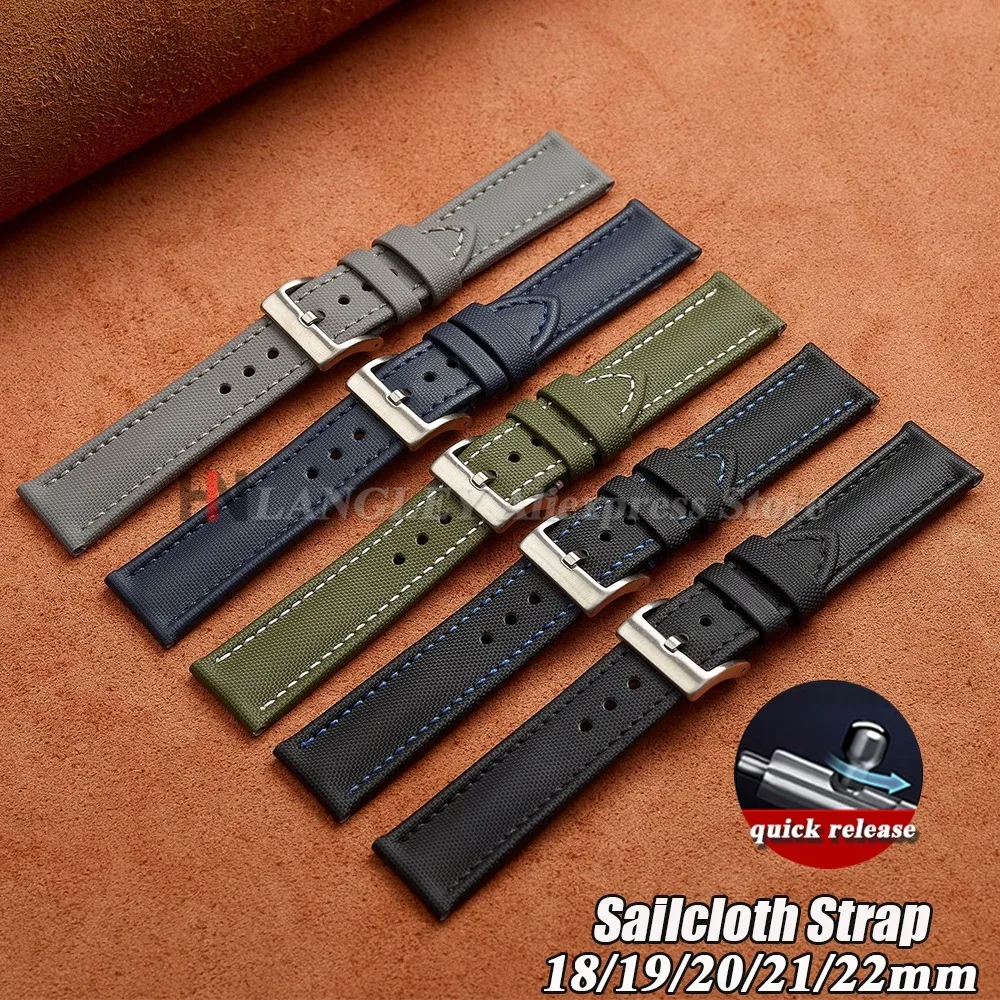 tonjett high quality multicolor nylon sailcloth watch... Premium Sailcloth Strap 18mm 19mm 20mm 21mm 22mm for Omega for Rolex ...
