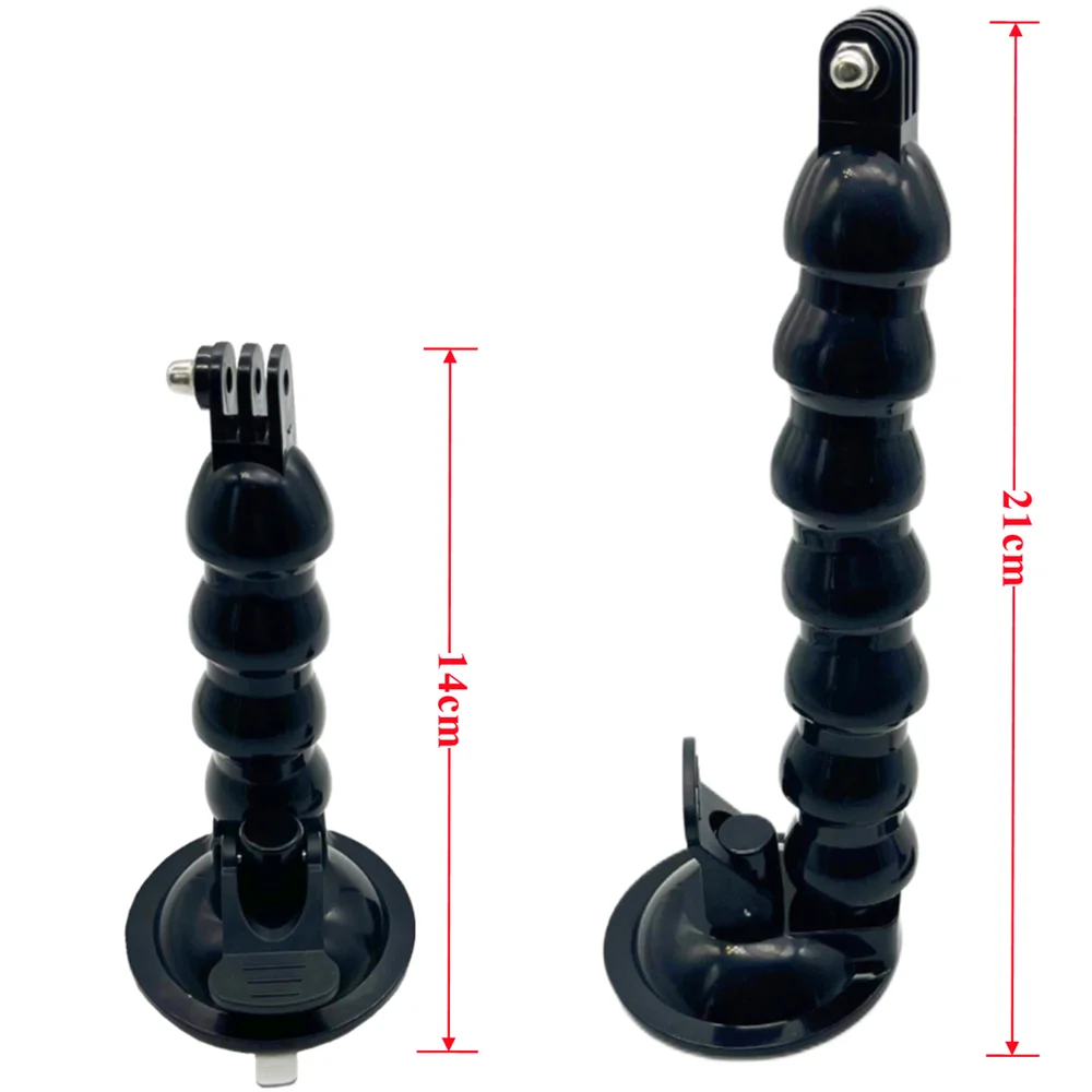 Versatile Windshield Suction Cup Mount with Flexible Clamp Arm for Cameras and Smartphones