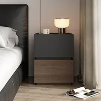 Table de chevet en bois, rangement moderne, tiroir de rangement léger, chambre à coucher de luxe, meuble de chevet en bois massif, casier 5