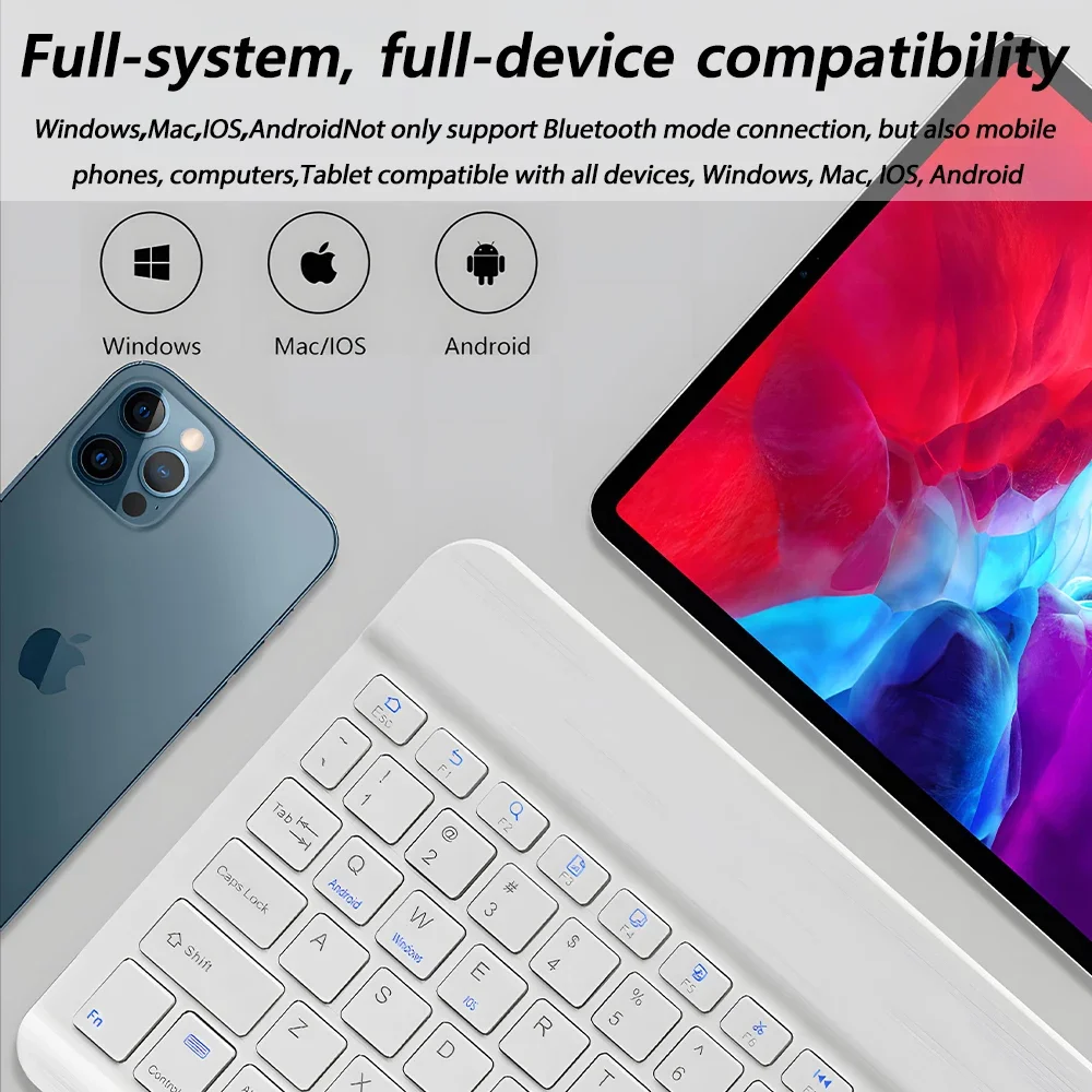 Black Bluetooth wireless keyboard mini lightweight iPad Xiaomi Samsung Huawei tablet Android iOS Windows Notebook accessories