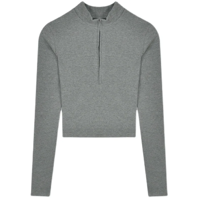 Women Long Sleeve Cropped Slim Fit T Shirts