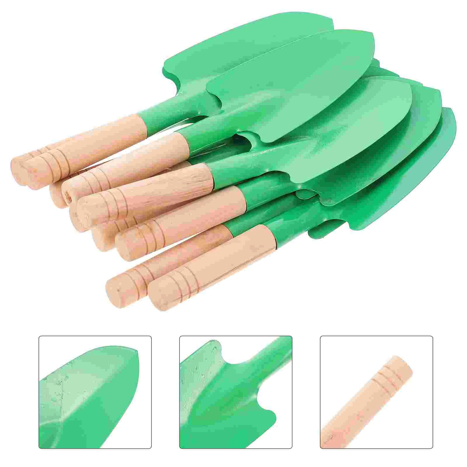 10 Pcs Wooden Handle Metal Spade Garden Tool Tools Succulent Planters Mini Trowels Gardening Planting Child Toys