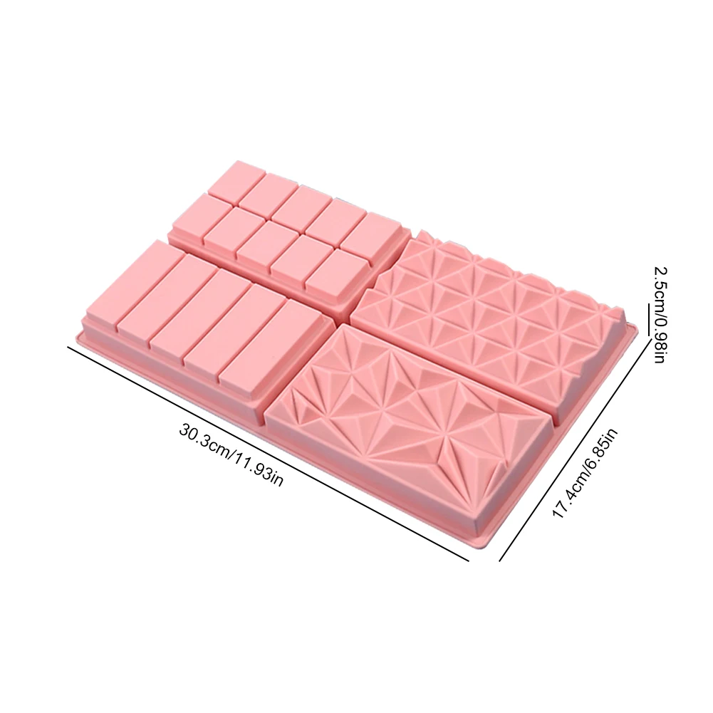 Silicone Dubai Chocolate Bar Mold for DIY Rectangular Chocolate Bars, Non-Stick Chocola... - SKU SCBM1819 - UGI Packaging