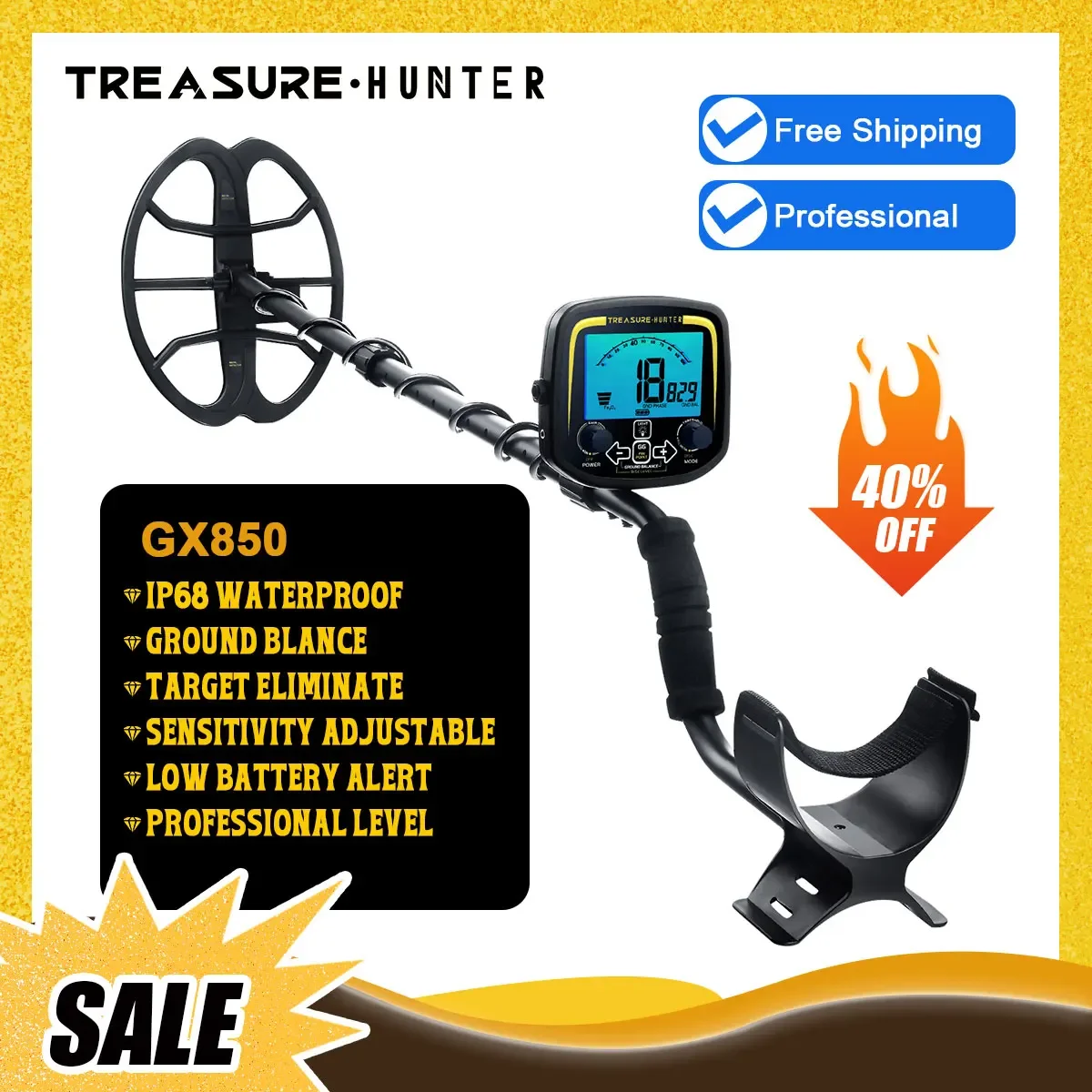 Treasure Hunter GX850 11inch Coil Professional Metal Detector