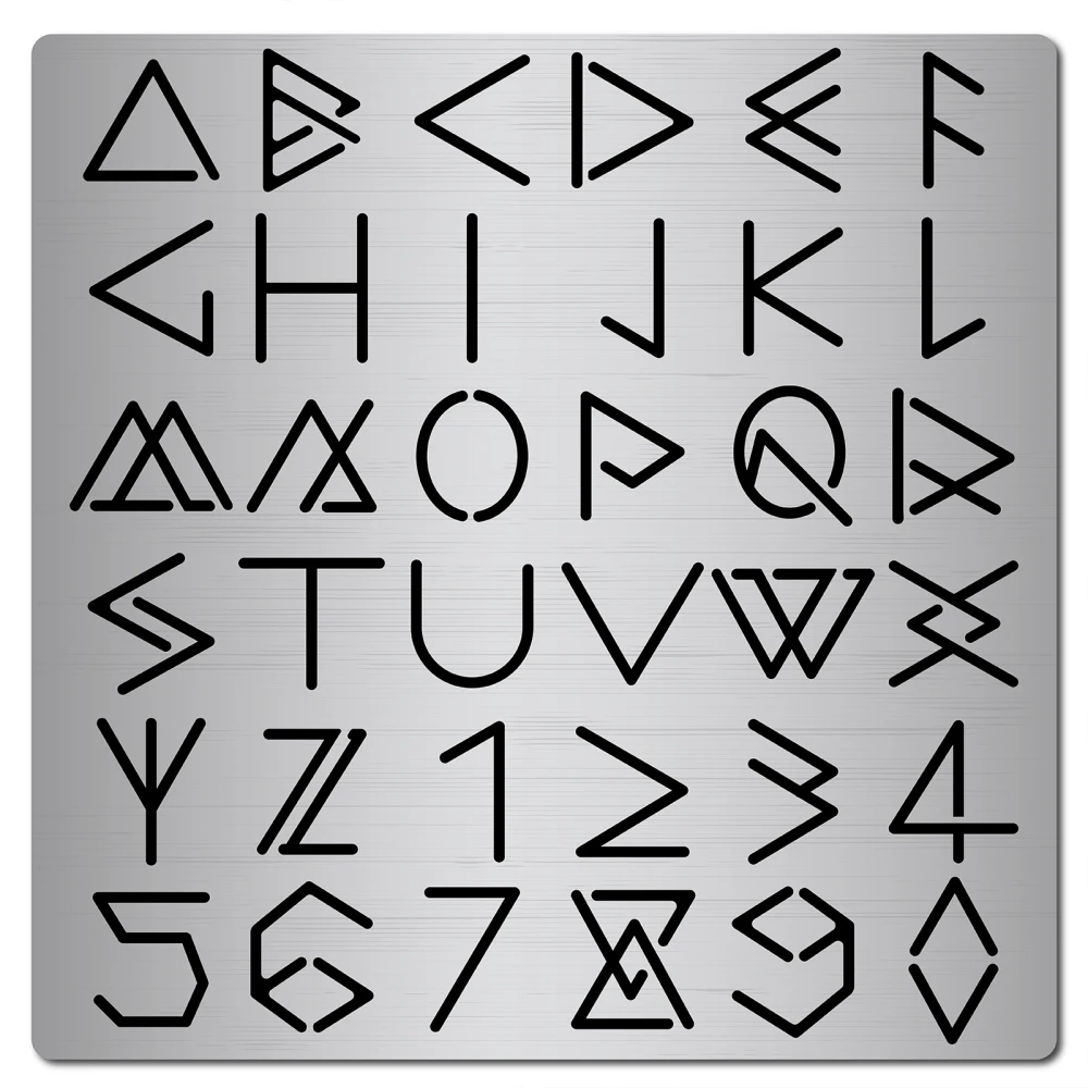 

Metal Gothic Font Lettering Stencil Old English Font Ancient Alphabet Template Runes Stencil for Paint Wood Burning Pyrography