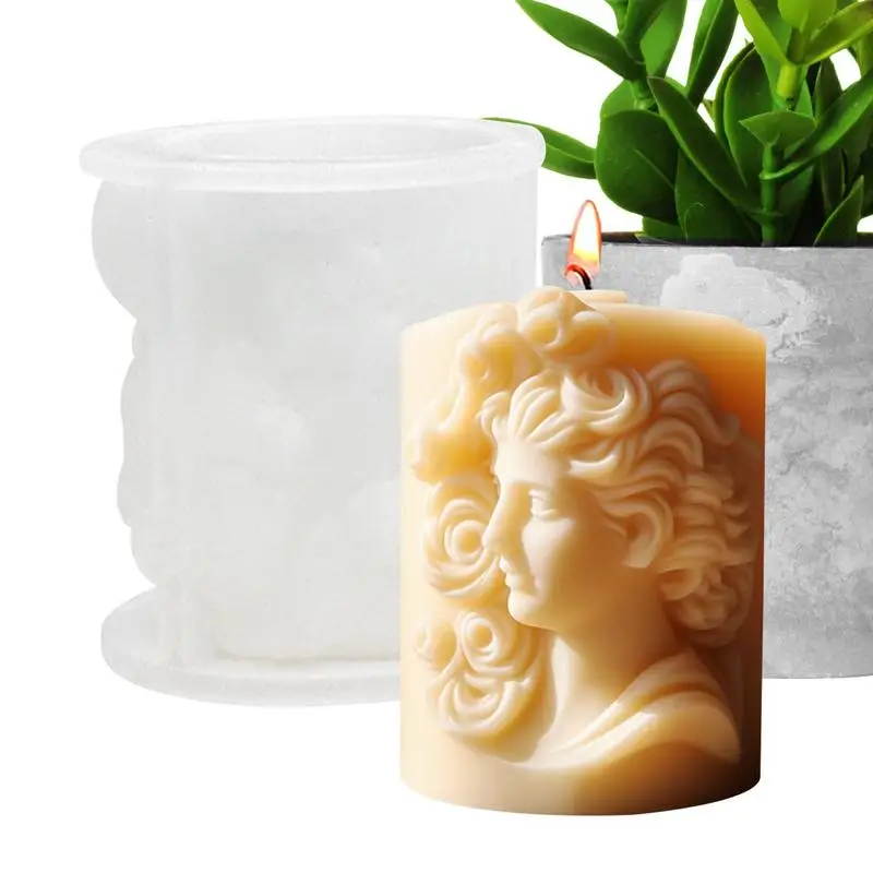 

Silicone Candle Making Mold New ins style portrait scented candle silicone mold DIY home decoration diffuser stone decoration