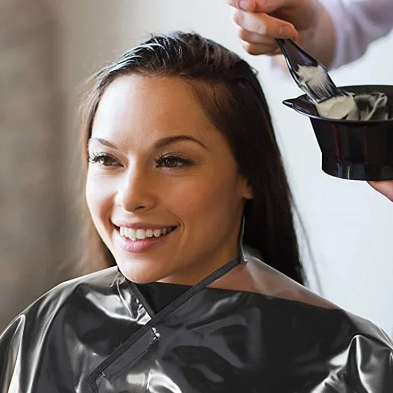 방수 헤어 커팅 칼라, 컬러링 케이프, 이발사 천, 미용 염색 가운, 파마 베이킹 오일 케이프 도구, 이발 케이프