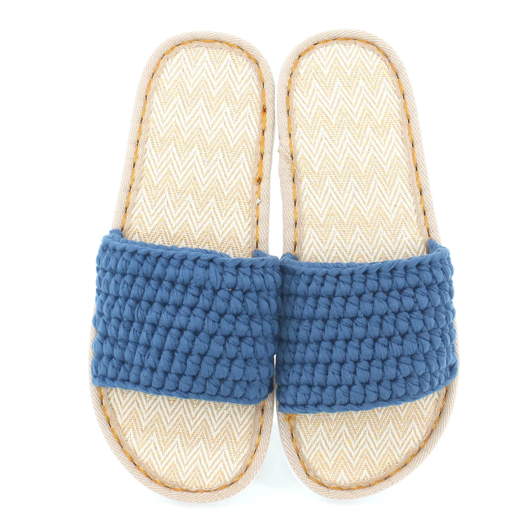 Men's and Women's Hand-made Cotton Crocheted Slippers With Linen Sole Rasta Jamaican