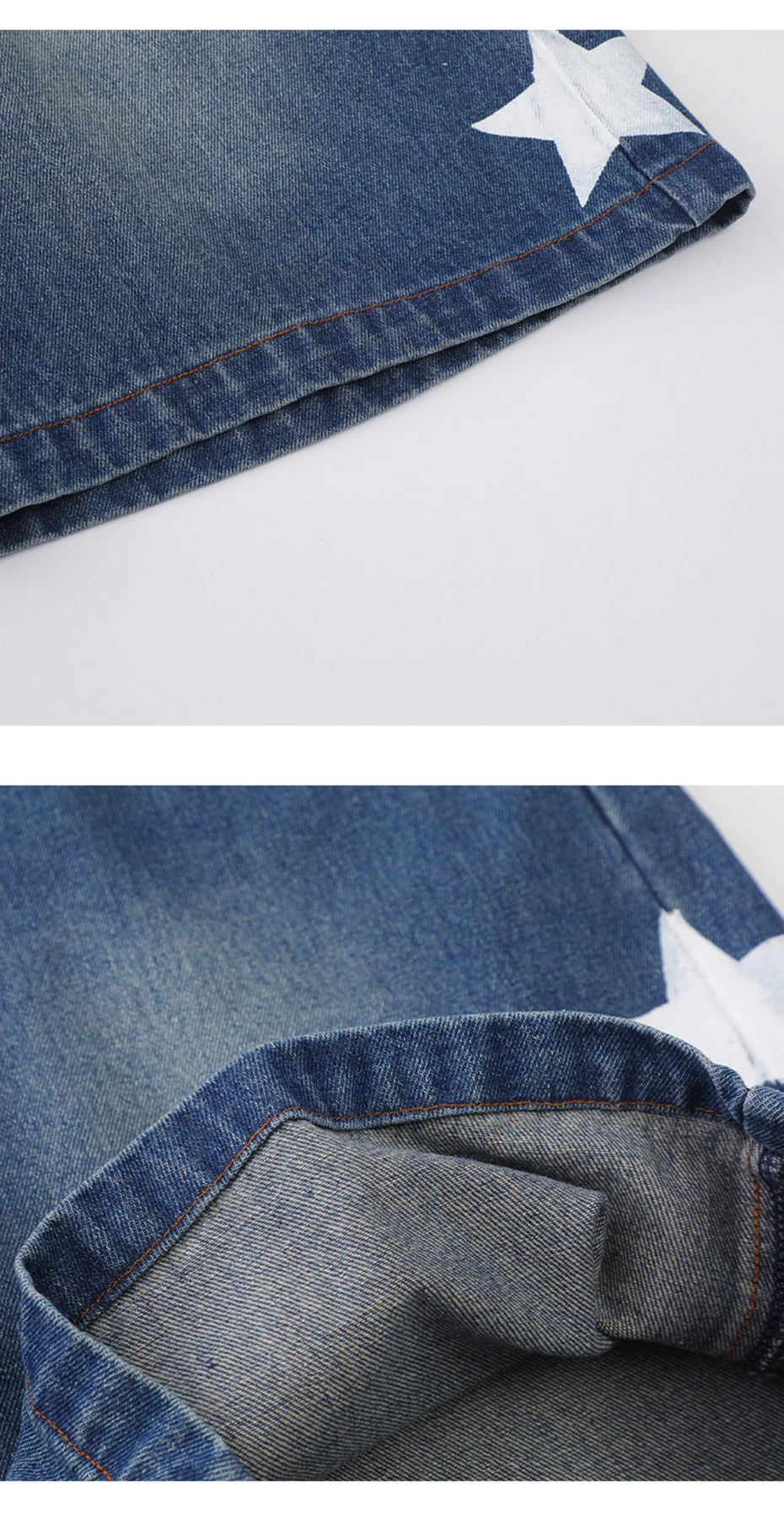 Sc14dcb80288a4869b61782ae45d7e0e9N Retro Star Splicing Denim Shorts, Men Summer Harajuku Streetwear Jeans Shorts Fashion Casual Loose Blue Denim Shorts Unisex Mallzona