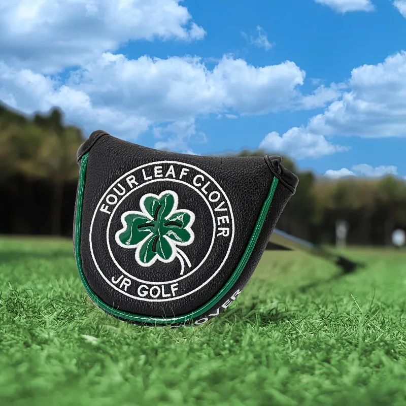 Clover Golf Putter Head Cover - Durable & Stylish Design, Premium Protection in Black or White