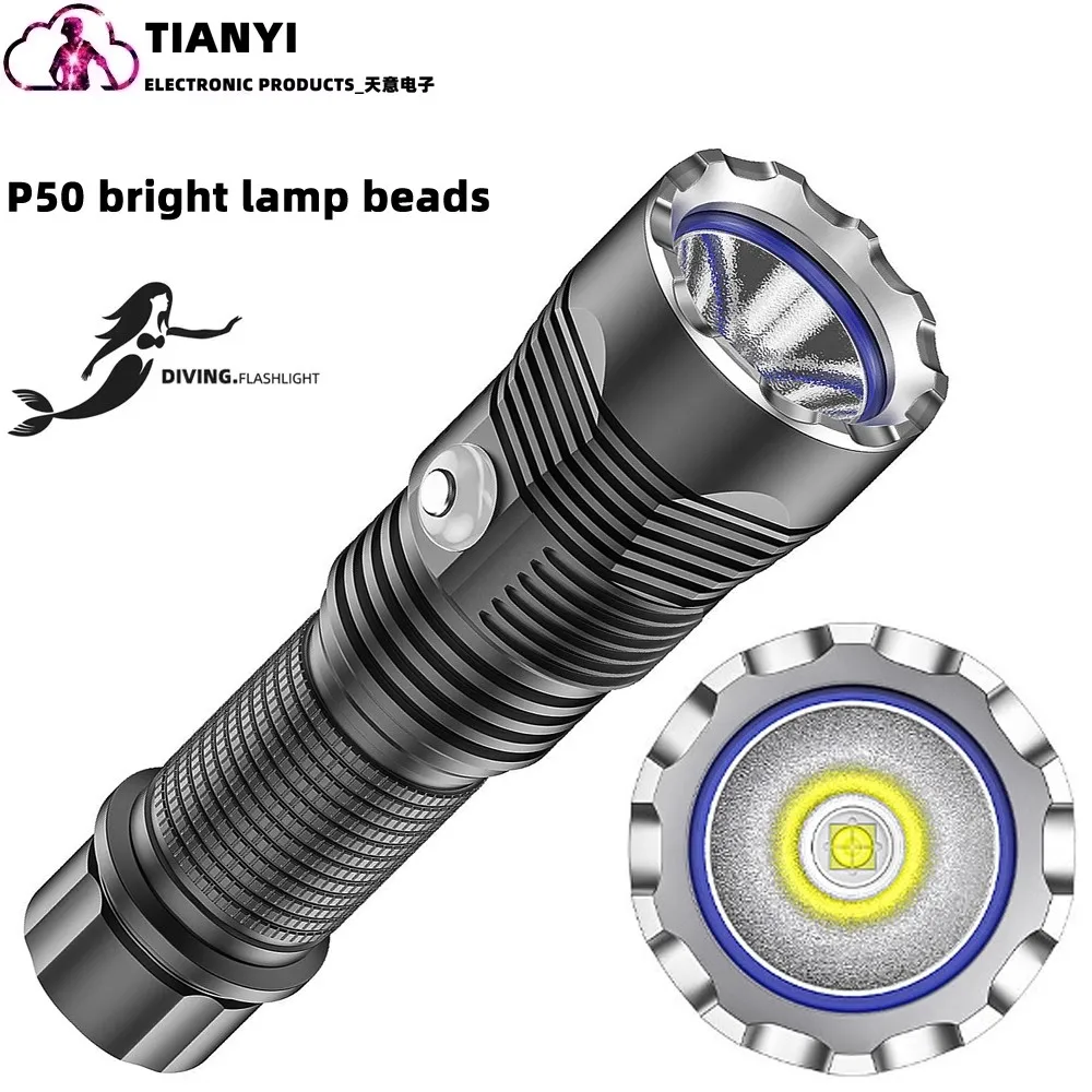 

Underwater lighting diving flashlight Multi-functional lithium battery charging fixed focus flashlight handheld easy to carry