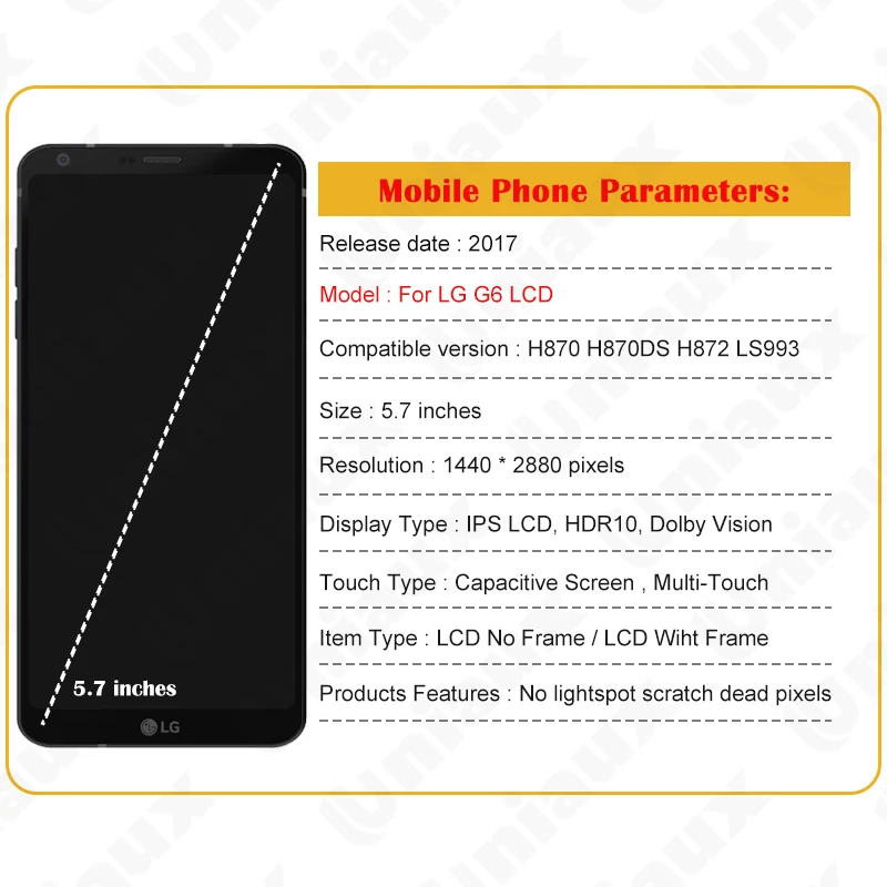 LG G6 LCD ÷ ġ ũ Ÿ  ü,   ǰ , LG H870 H873 VS998 Ż, 5.7 ġ
