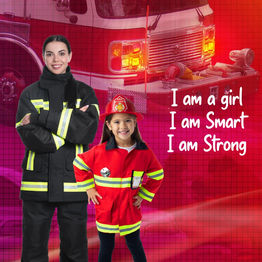 WizKidz Premium Washable Kids Fireman Costume Toy with Complete Firefighter Accessories for Boys & Girls Toddlers and Children 6