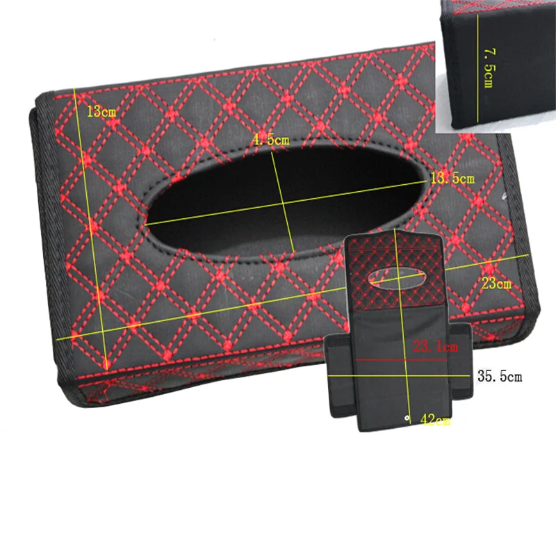 1PC Desktop Tissue Box PU Leather Luxury Car Tissue Boxes Auto Interior Storage Decoration Room Home Hotel Decor Accessories 5
