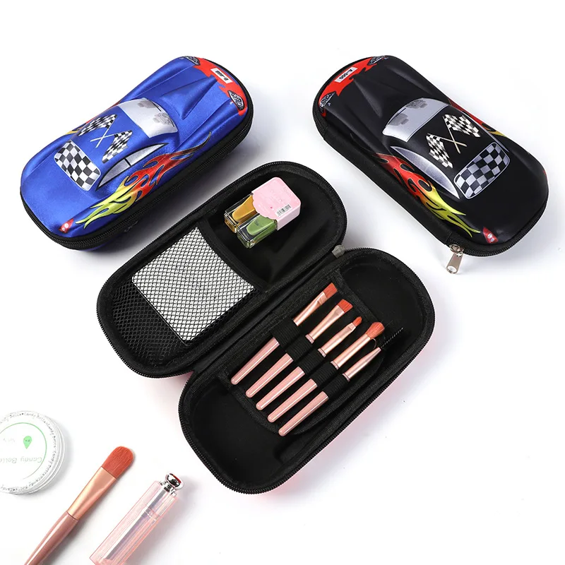 3D stereo car pencil case cartoon cute pencil box school supplies storage box student EVA plastic stationery box pen case gifts