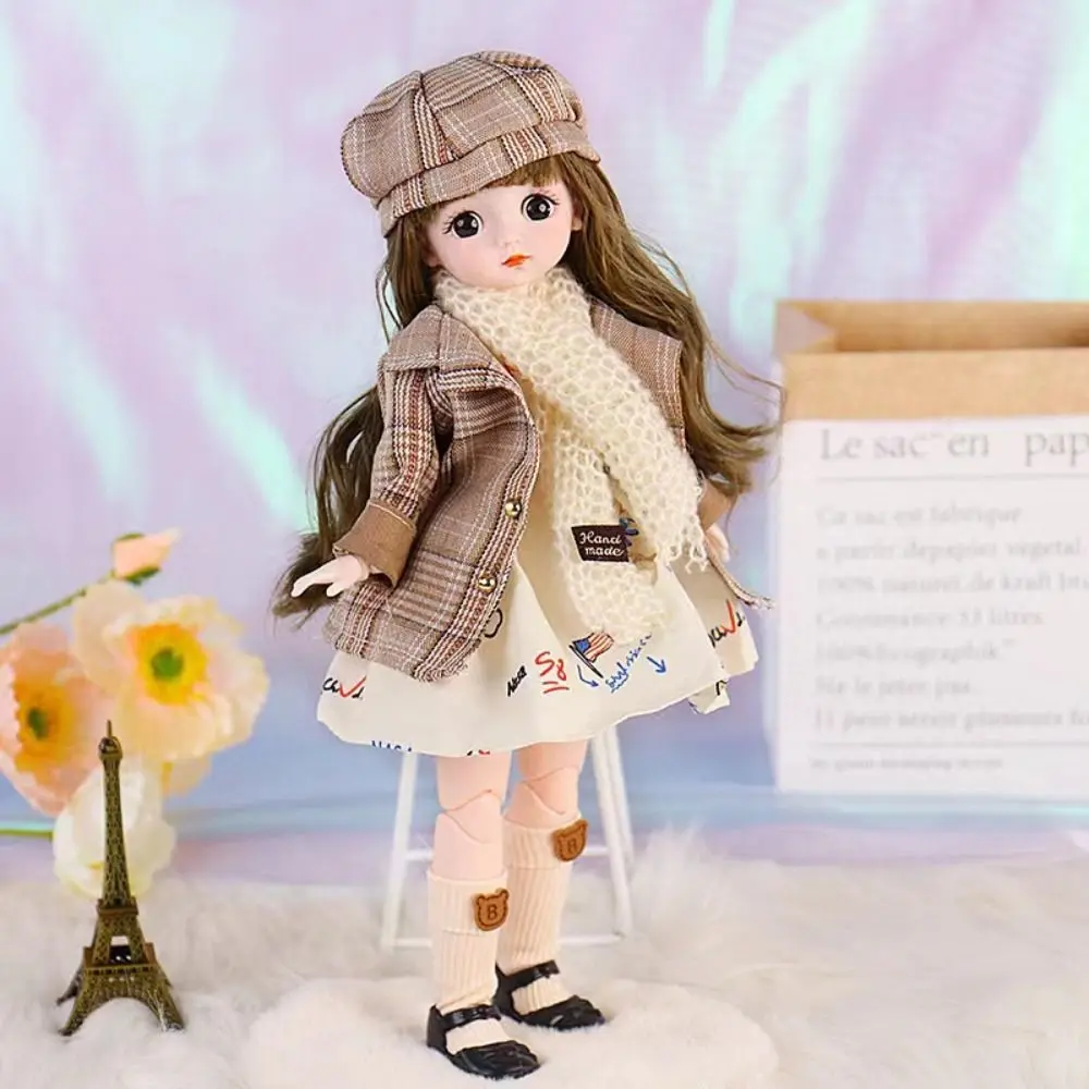 30CM Movable Joint Doll Girl Dress Up Toys Cute Safety Baby Doll Babies Toddler Princess Toy Beautiful 3D Makeup Doll 4