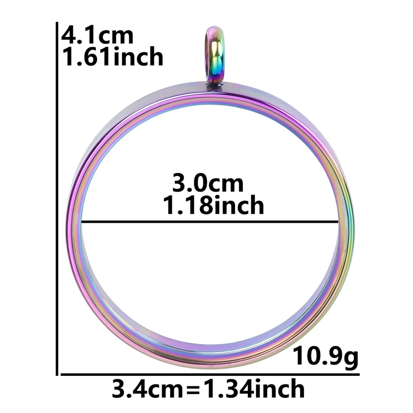 High-Quality Stainless Steel Round Glass Coin Bezel Photo Locket Pendant
