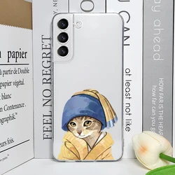 Vintage Van Gogh Cat Art Transparent Soft Phone Case Cover - SamsungS23 Ultra (T - C1370T1)