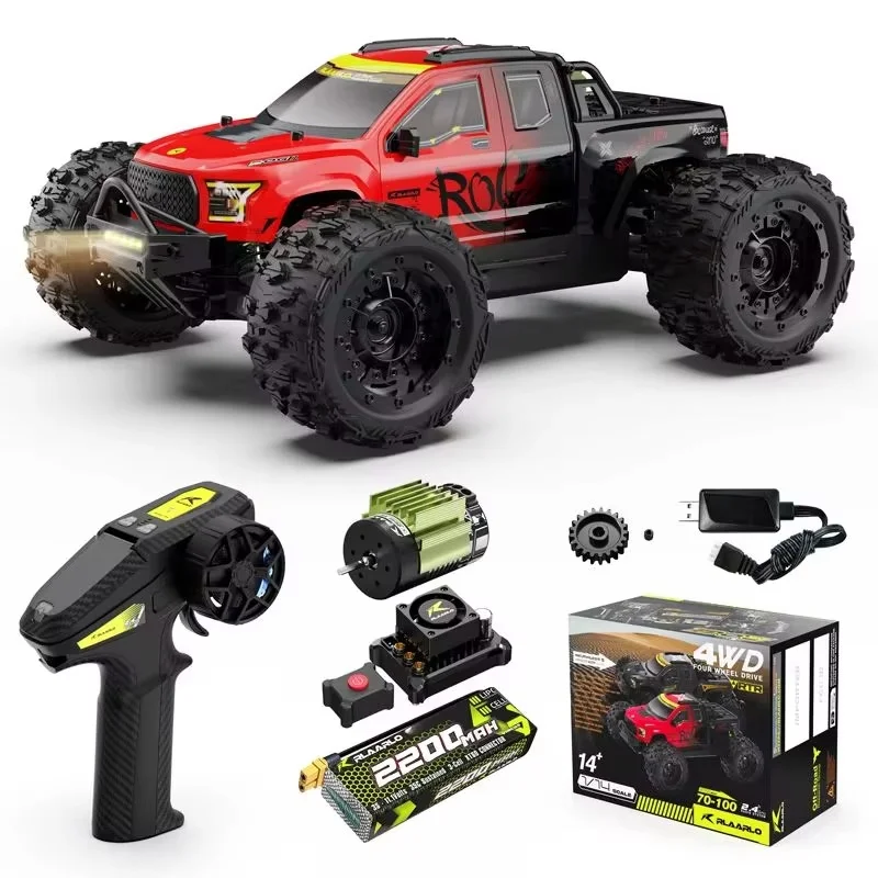 Rlaarlo 1/14 ۷ RCī ε 귯ø ڵ ͸  ÷ ũ  ǰ, ü 100km, 4x4 Ʈ