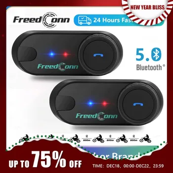 Freedconn 오토바이 헬멧 헤드셋 스테레오 블루투스 핸즈 무료 통화 무선 통신 인터폰 음악 공유 6 라이더