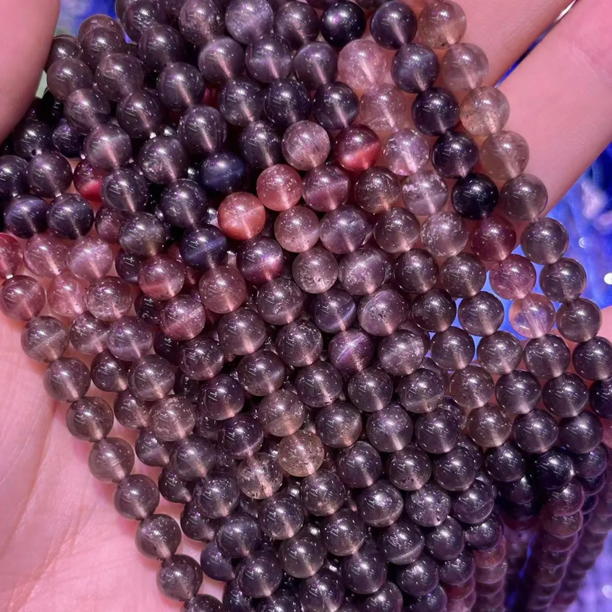 4 6MM Natural Scapolite Stone Round Beads Glisten Madagascar Red Gray Wilsonite Loose Smooth Charm Beads For DIY Jewelry Making