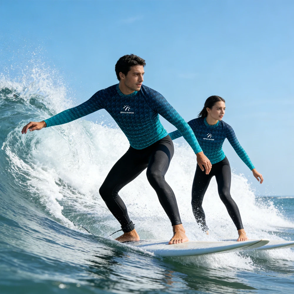 Long Sleeve Men's and Women's Surfing Clothing Rash Guard Swimsuit Surf Shirt High Quality UPF50+ Surf Clothes for Water Sport 2