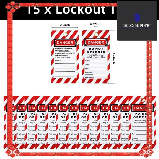 24-Hour Delivery Lockout Tagout Kit Set -Lockout Tagout Tag, Nylon Tie, Nylon Storage Bag, Redsafety Padlock, Lockout Tagout Loc 4