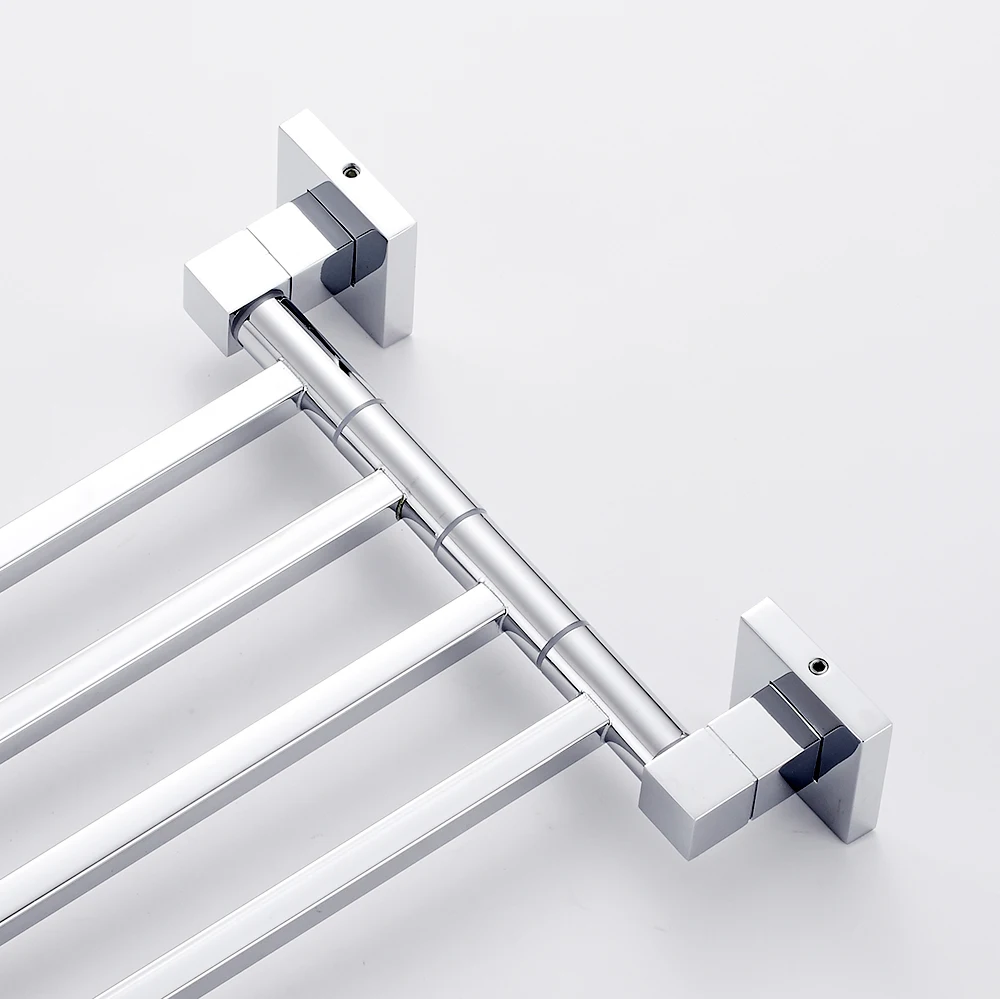 Towel Holder Stainless Steel 2/4 Swing Arms Towel Rail Wall Mounted Towel Rack Space Saving Bathroom Hardware Durable Rust-Proof