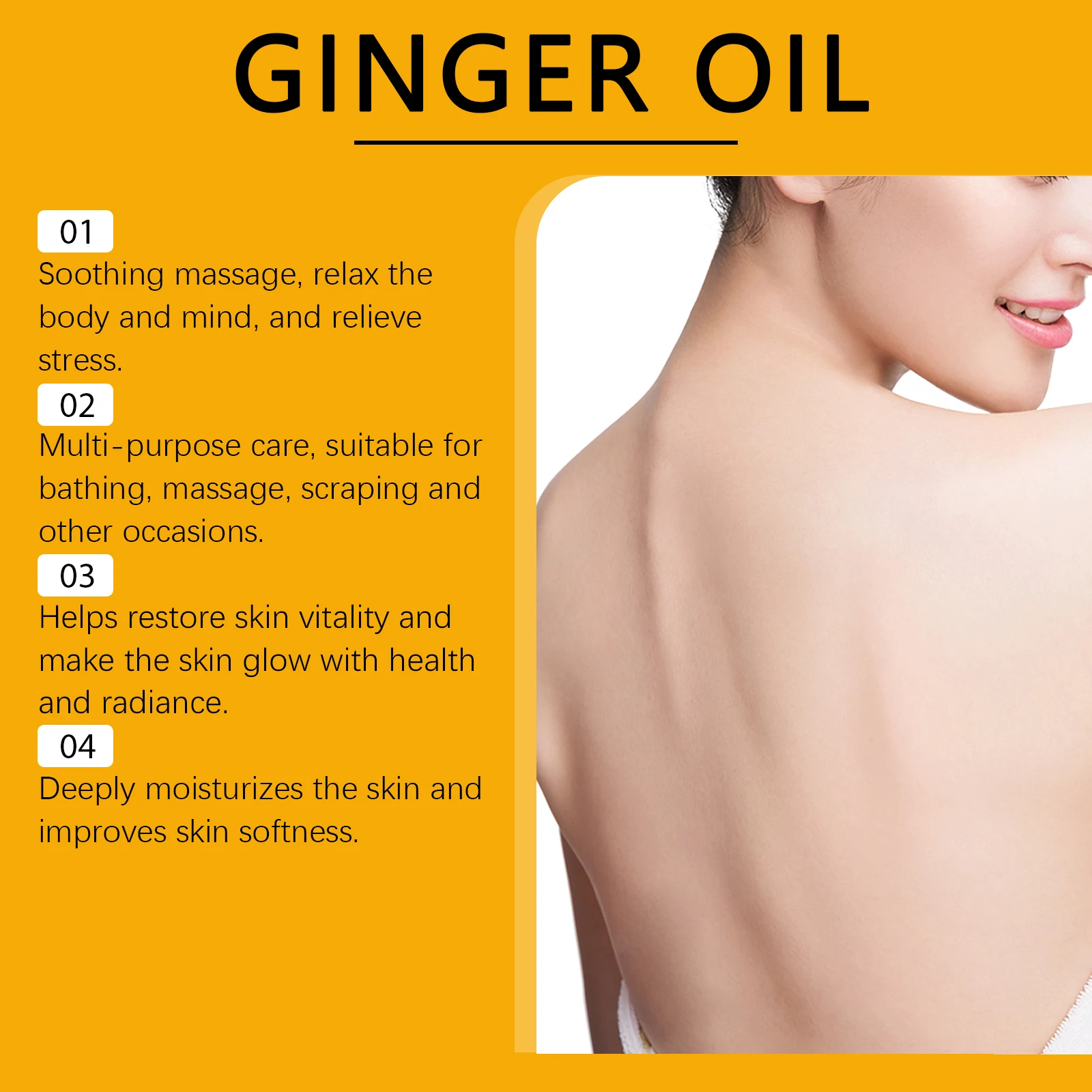 Body Relaxing Essential Oil Ginger Massage Oil Improve Rough Dry Skin Relieve Muscle Fatigue Body Nourishing Soft Care